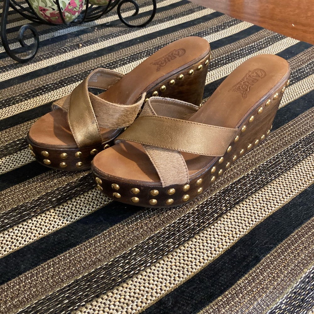 Carlos Santana studded wedge sandals